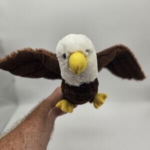Vintage Bald Eagle Plush Stuffed Animal Large 17" Realistic Wings Beak Toy